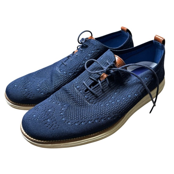 Cole Haan OriginalGrand Stitchlite Wingtip Navy Blue Size 13 - Picture 1 of 6